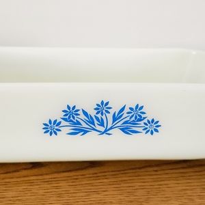 Vintage Anchor Hocking Blue Cornflower Rectangular baking pan